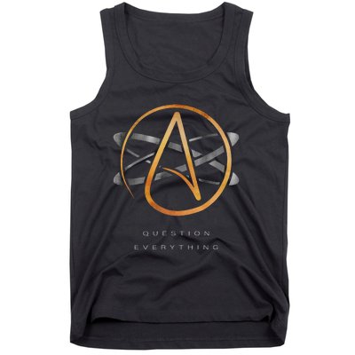 Atheist Logo Science Atom Symbol Question Everything Tank Top