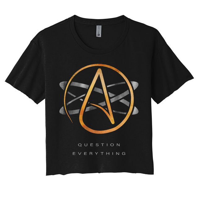 Atheist Logo Science Atom Symbol Question Everything Crop Top