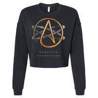Atheist Logo Science Atom Symbol Question Everything Cropped Pullover Crew