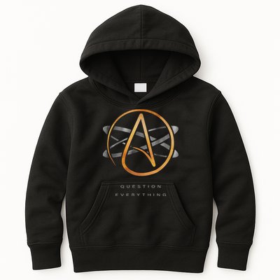 Atheist Logo Science Atom Symbol Question Everything Kids Hoodie