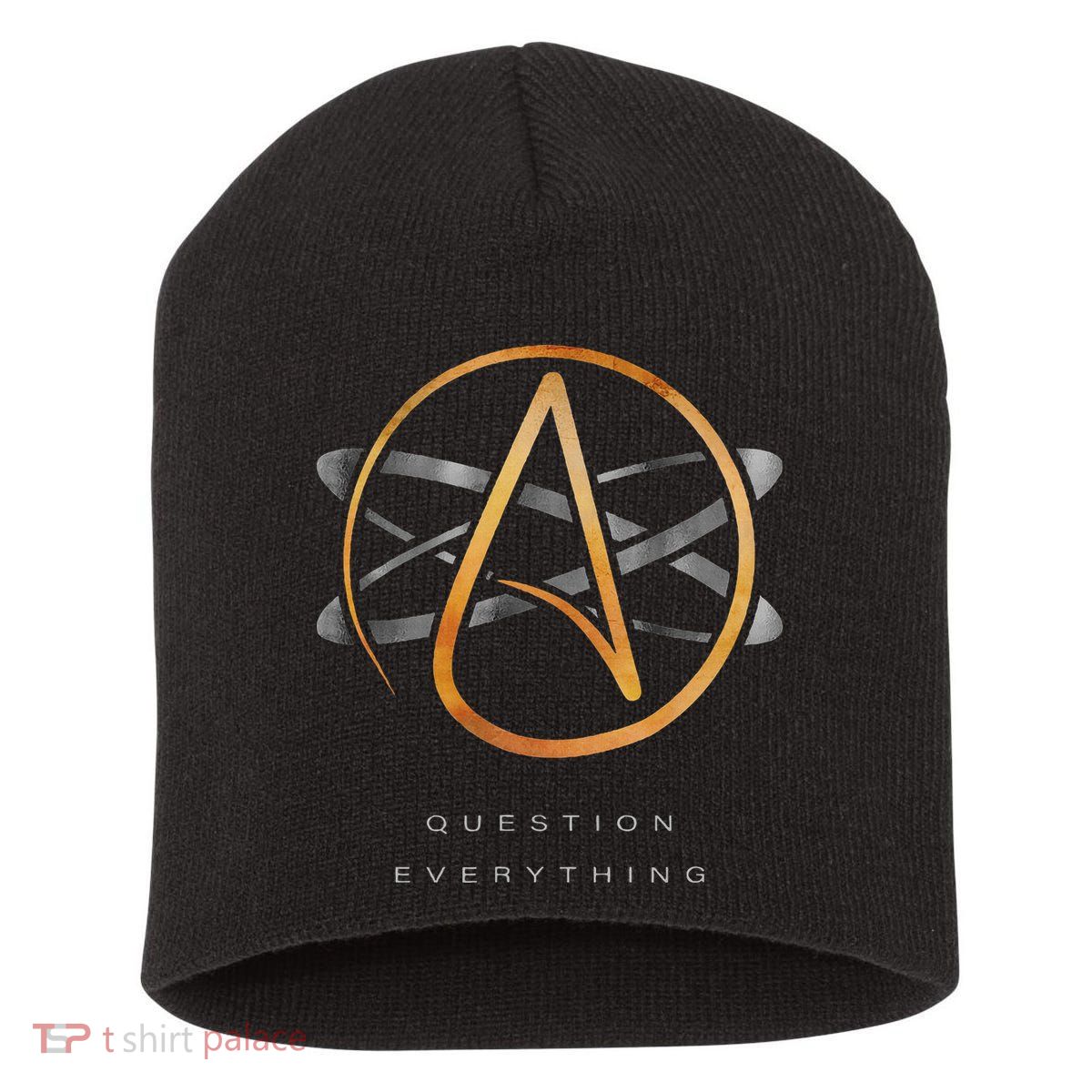 Atheist Logo Science Atom Symbol Question Everything Short Acrylic Beanie