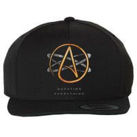 Atheist Logo Science Atom Symbol Question Everything Wool Snapback Cap