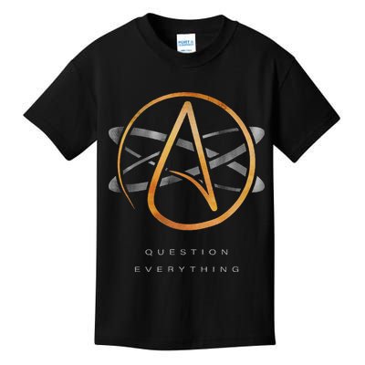 Atheist Logo Science Atom Symbol Question Everything Kids T-Shirt