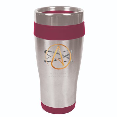 Atheist Logo Science Atom Symbol Question Everything 16oz Travel Tumbler