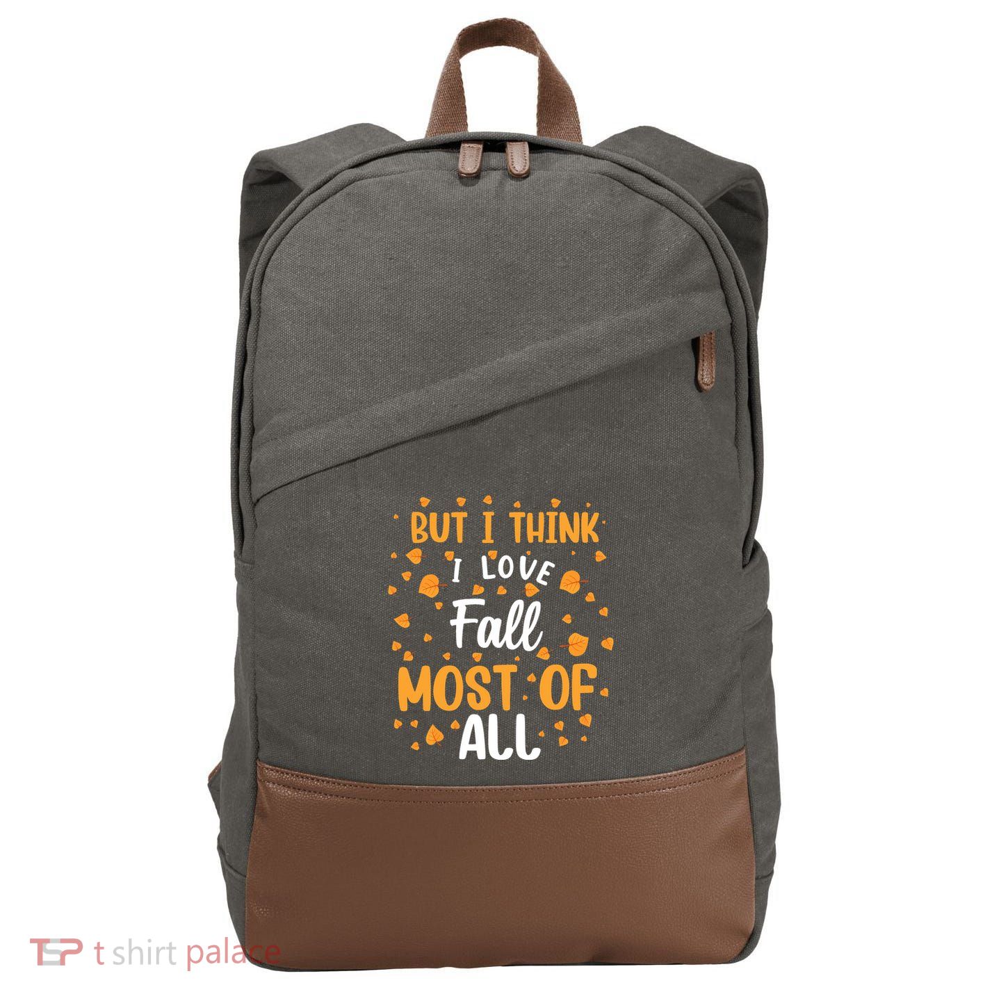 Autumnal Love Statement Cotton Canvas Backpack