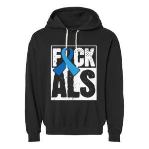 Amyotrophic Lateral Sclerosis ALS Awareness Disease Disorder Garment-Dyed Fleece Hoodie