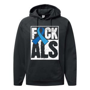 Amyotrophic Lateral Sclerosis ALS Awareness Disease Disorder Performance Fleece Hoodie