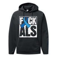 Amyotrophic Lateral Sclerosis ALS Awareness Disease Disorder Performance Fleece Hoodie