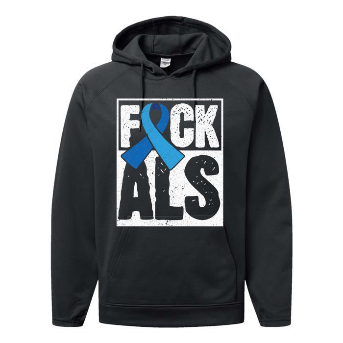 Amyotrophic Lateral Sclerosis ALS Awareness Disease Disorder Performance Fleece Hoodie