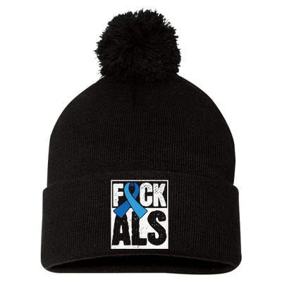 Amyotrophic Lateral Sclerosis ALS Awareness Disease Disorder Pom Pom 12in Knit Beanie