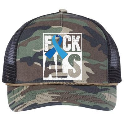 Amyotrophic Lateral Sclerosis ALS Awareness Disease Disorder Retro Rope Trucker Hat Cap