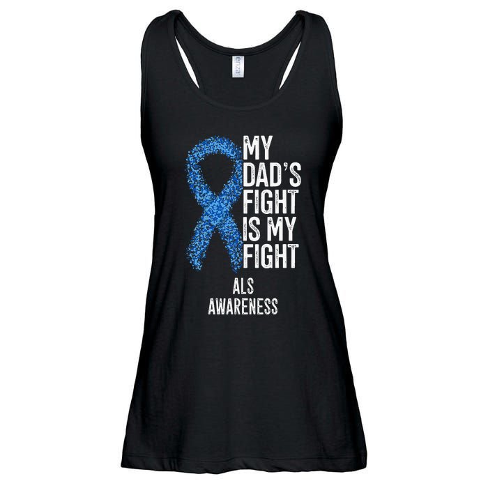 Amyotrophic Lateral Sclerosis My Dad's Fight Is My Fight ALS Ladies Essential Flowy Tank