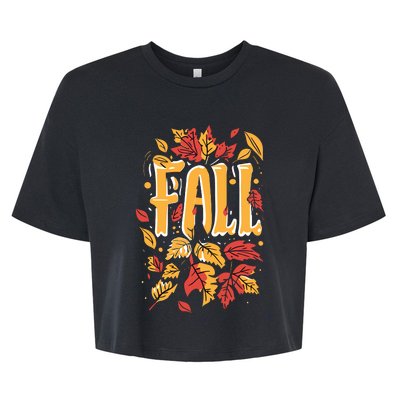 Autumn Leaves Seasonal Graphic Bella+Canvas Jersey Crop Tee