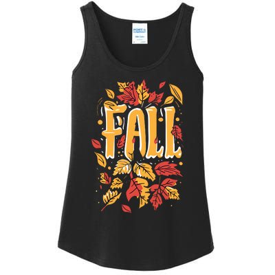 Autumn Leaves Seasonal Graphic Ladies Essential Tank