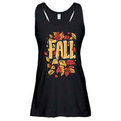 Autumn Leaves Seasonal Graphic Ladies Essential Flowy Tank