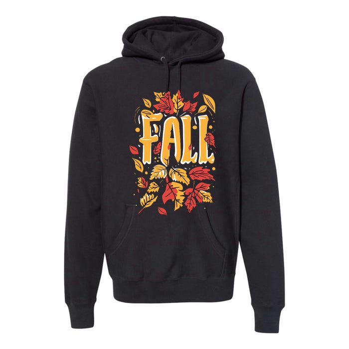 Autumn Leaves Seasonal Graphic Premium Hoodie