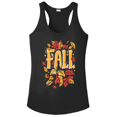 Autumn Leaves Seasonal Graphic Ladies PosiCharge Competitor Racerback Tank