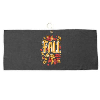 Autumn Leaves Seasonal Graphic Large Microfiber Waffle Golf Towel