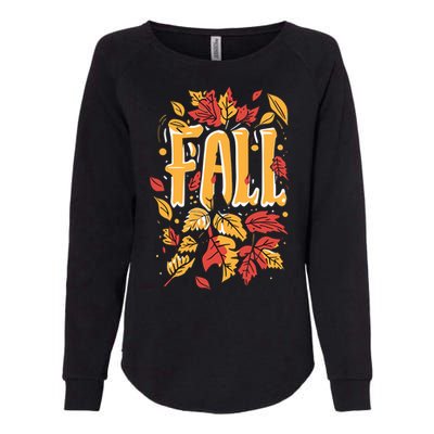 Autumn Leaves Seasonal Graphic Womens California Wash Sweatshirt