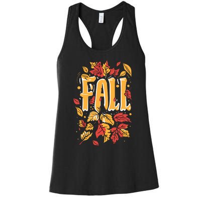 Autumn Leaves Seasonal Graphic Women's Racerback Tank