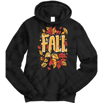 Autumn Leaves Seasonal Graphic Tie Dye Hoodie