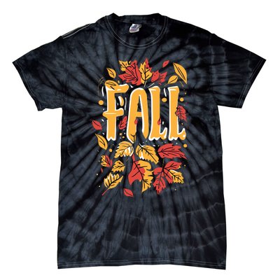 Autumn Leaves Seasonal Graphic Tie-Dye T-Shirt