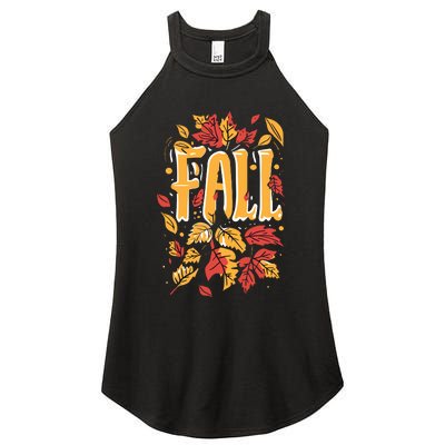 Autumn Leaves Seasonal Graphic Women's Perfect Tri Rocker Tank