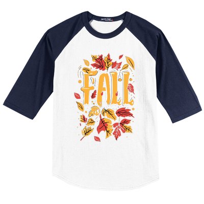 Autumn Leaves Seasonal Graphic Baseball Sleeve Shirt