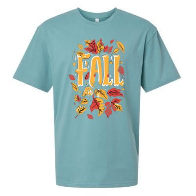 Autumn Leaves Seasonal Graphic Sueded Cloud Jersey T-Shirt