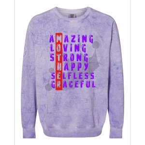 Amazing Loving Strong And Selfless Mom Love For Mother Gift Colorblast Crewneck Sweatshirt