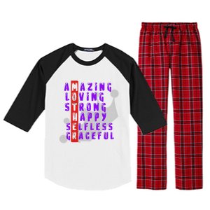 Amazing Loving Strong And Selfless Mom Love For Mother Gift Raglan Sleeve Pajama Set