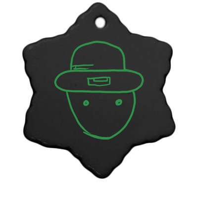 Amateur Leprechaun Sketch Gift Ceramic Star Ornament