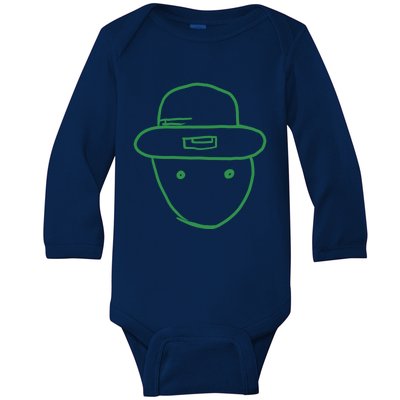 Amateur Leprechaun Sketch Gift Baby Long Sleeve Bodysuit