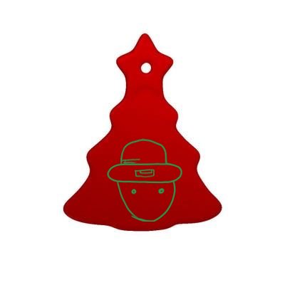 Amateur Leprechaun Sketch Gift Ceramic Tree Ornament