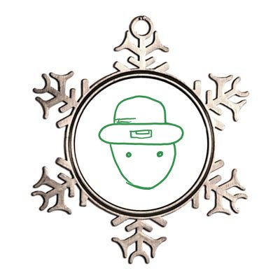 Amateur Leprechaun Sketch Gift Metallic Star Ornament