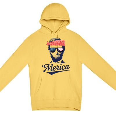 Abraham Lincoln Sunglasses Bandana Merica Premium Pullover Hoodie