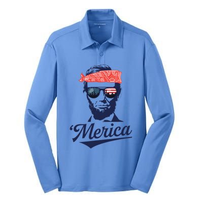 Abraham Lincoln Sunglasses Bandana Merica Silk Touch Performance Long Sleeve Polo