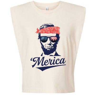 Abraham Lincoln Sunglasses Bandana Merica Garment-Dyed Women's Muscle Tee