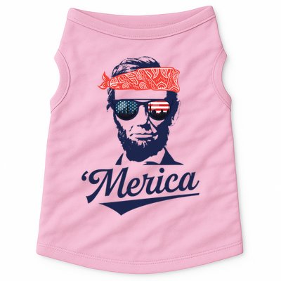 Abraham Lincoln Sunglasses Bandana Merica Doggie Tank