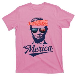 Abraham Lincoln Sunglasses Bandana Merica T-Shirt