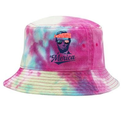 Abraham Lincoln Sunglasses Bandana Merica Tie-Dyed Bucket Hat