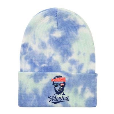 Abraham Lincoln Sunglasses Bandana Merica Tie Dye 12in Knit Beanie