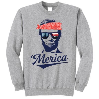 Abraham Lincoln Sunglasses Bandana Merica Tall Sweatshirt