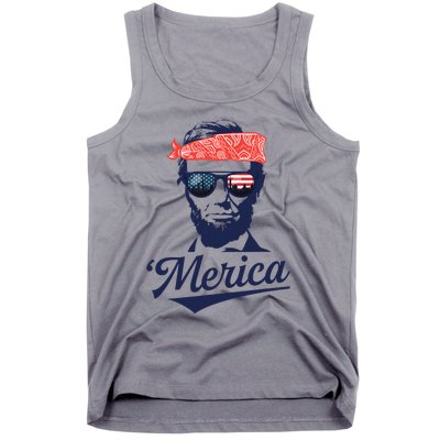 Abraham Lincoln Sunglasses Bandana Merica Tank Top