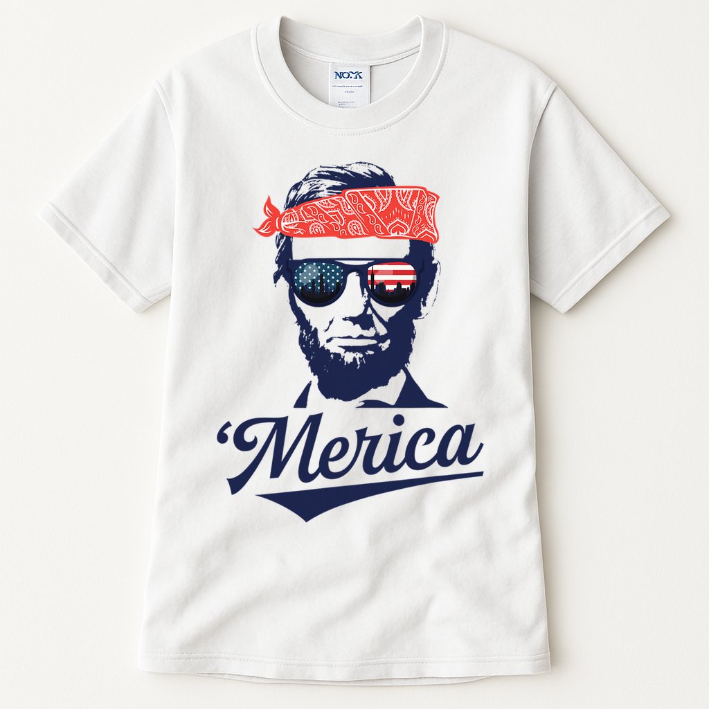 Abraham Lincoln Sunglasses Bandana Merica Tall T-Shirt