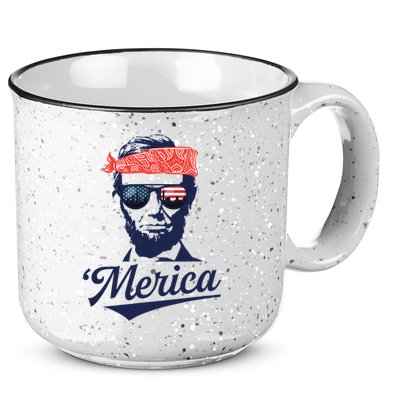 Abraham Lincoln Sunglasses Bandana Merica 15oz Campfire Ceramic Mug