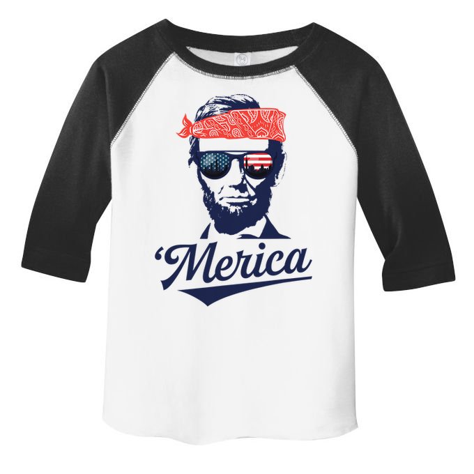 Abraham Lincoln Sunglasses Bandana Merica Toddler Fine Jersey T-Shirt
