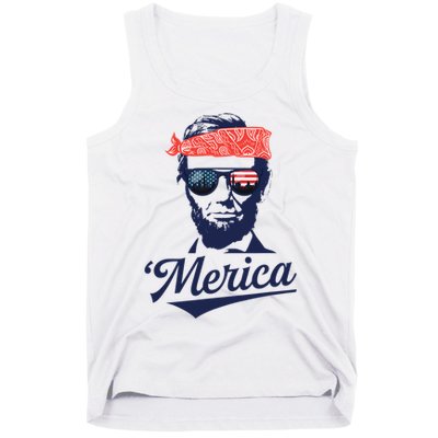 Abraham Lincoln Sunglasses Bandana Merica Tank Top