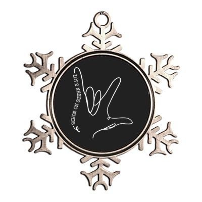 ASL Love Sign Language Autism Gift Awareness Support Metallic Star Ornament