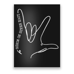 ASL Love Sign Language Autism Gift Awareness Support Poster